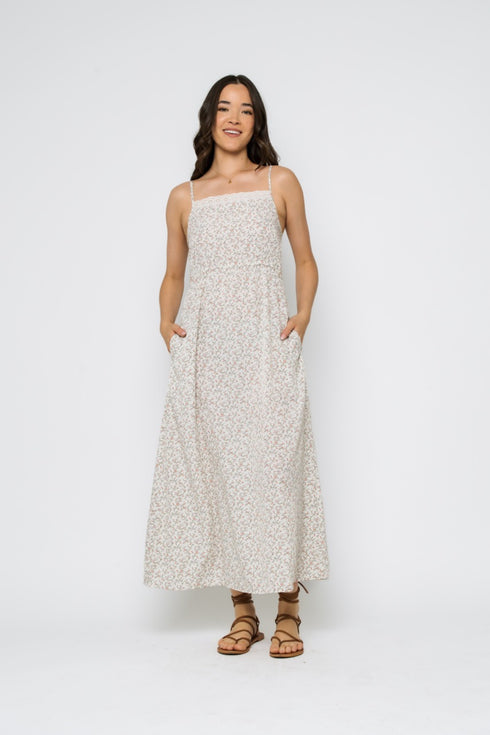 Marilyn-Eyelet Trim Sun Dress